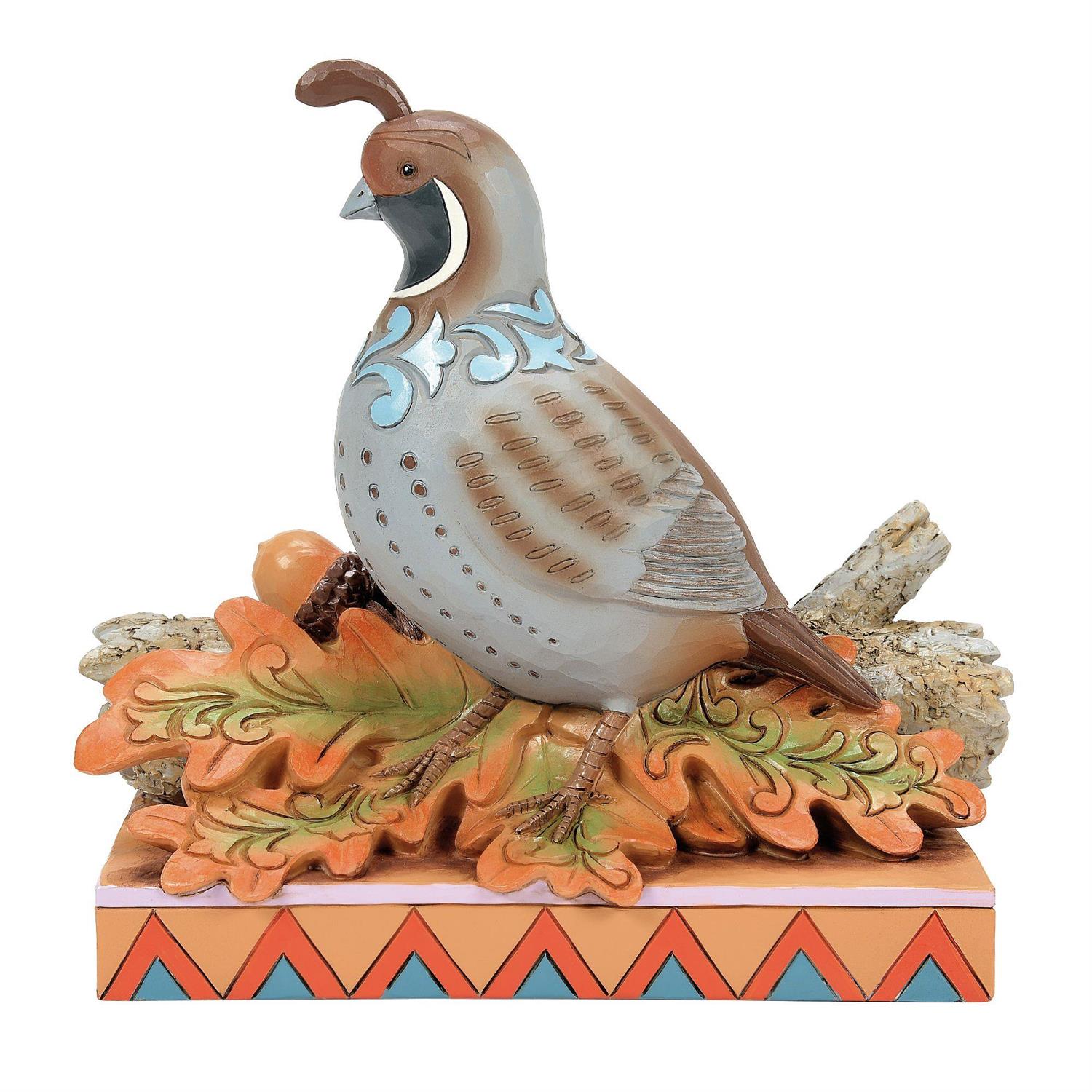 Quail Sitting on Leaves by Jim Shore