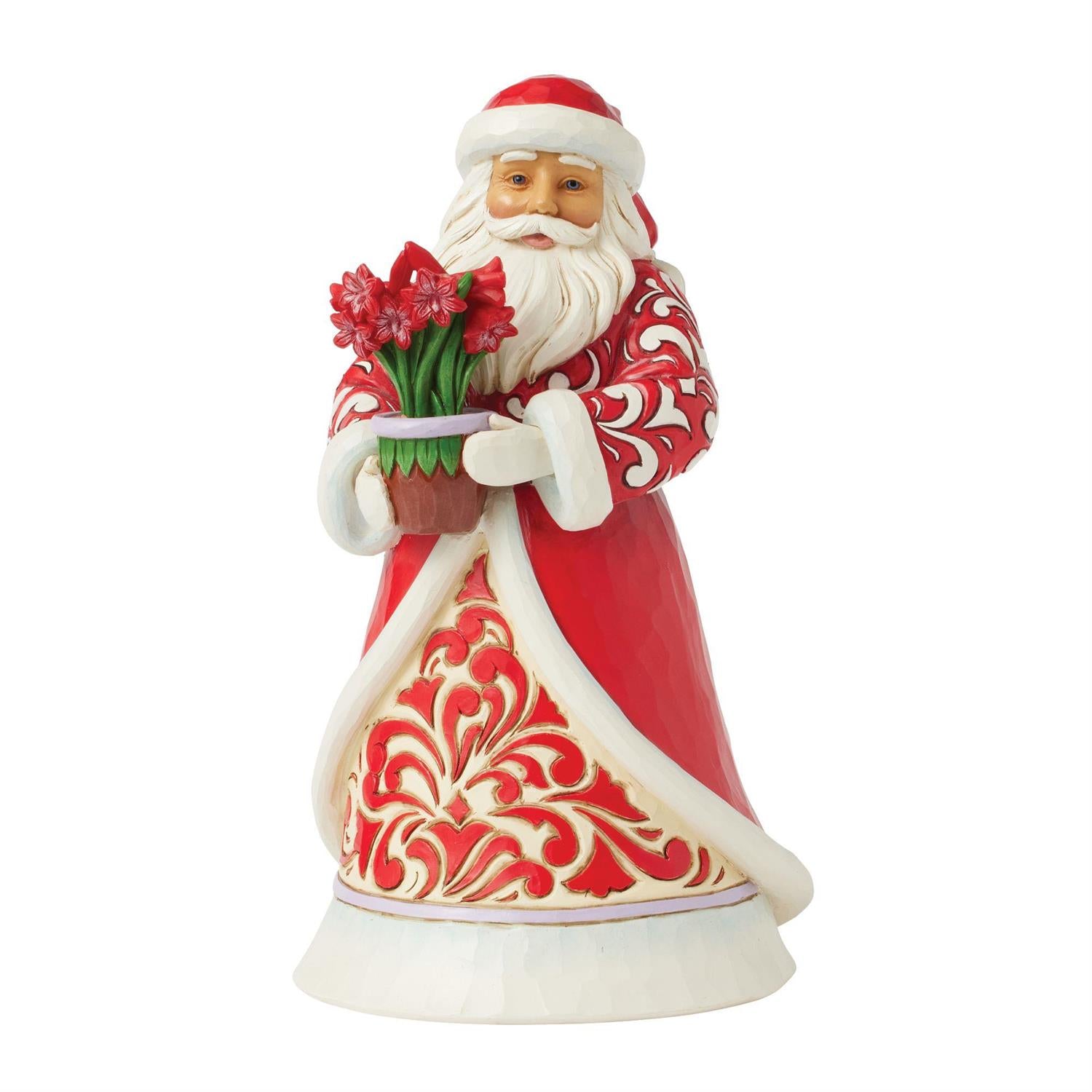 Santa with Blooming Amaryllis by Jim Shore