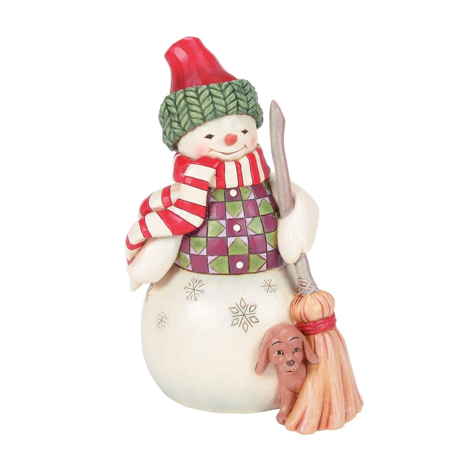 Snowman with Dog Peeking by Jim Shore