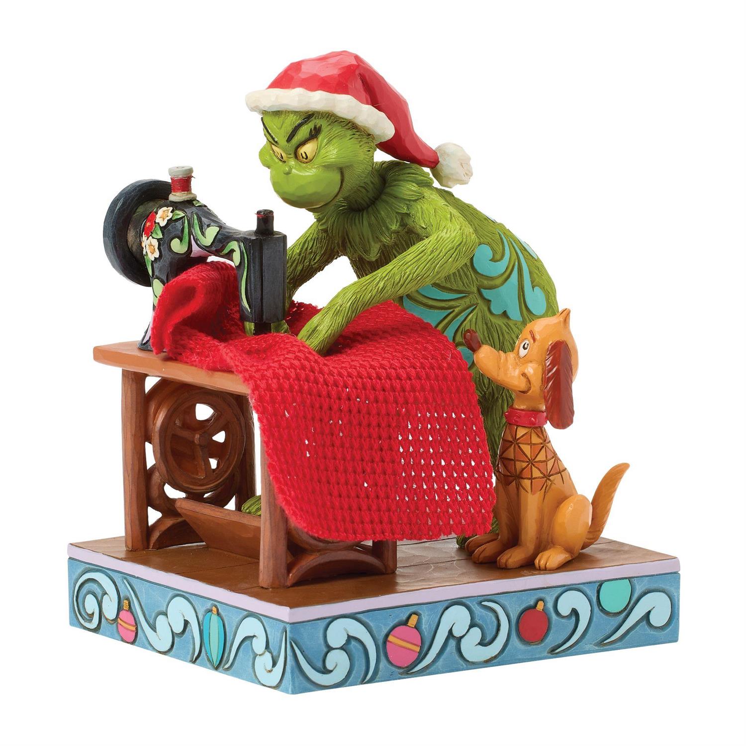 Grinch Sewing Santa Suit by Jim Shore