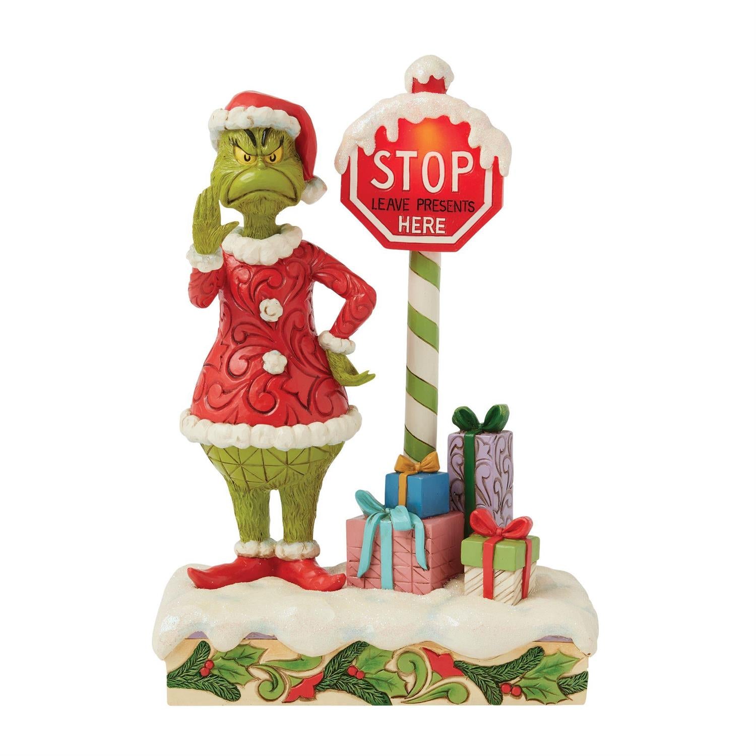 Grinch by Stop Sign LED by Jim Shore