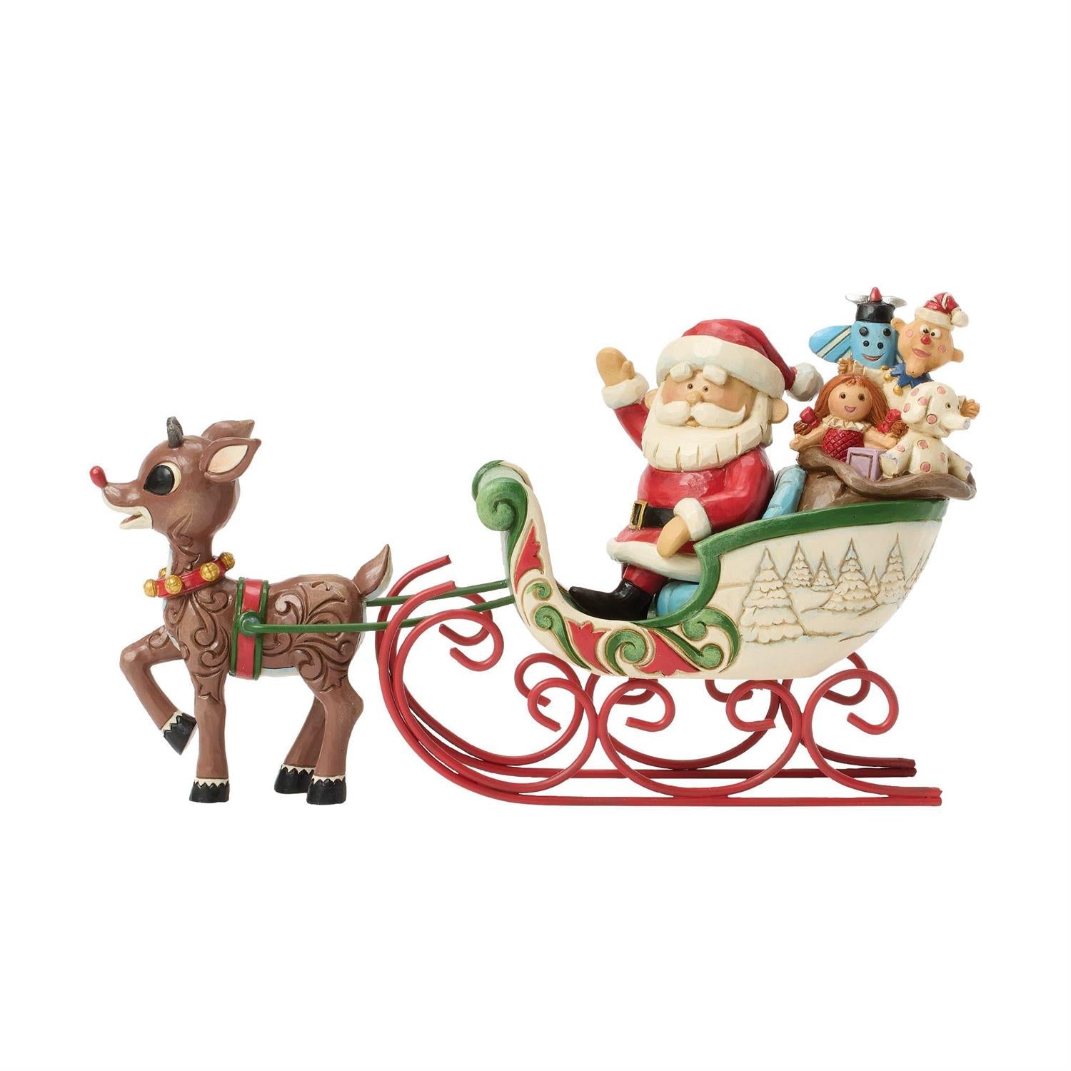 Rudolph Pulling Santa in Sled by Jim Shore