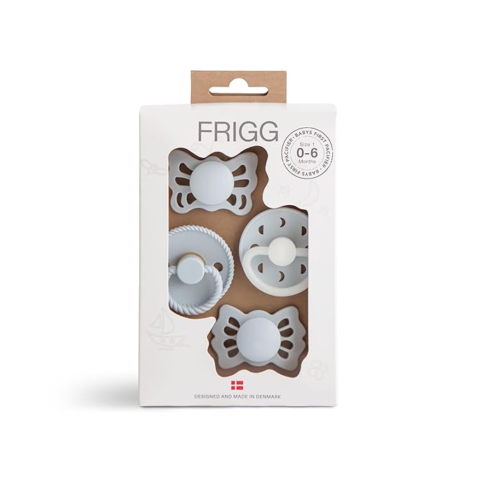FRIGG Baby's First Pacifier Moonlight Sailing (Power Blue) 4 Pack