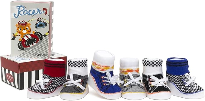 Trumpette Racer 6 Pairs of Baby Socks - Size 0-12 Months