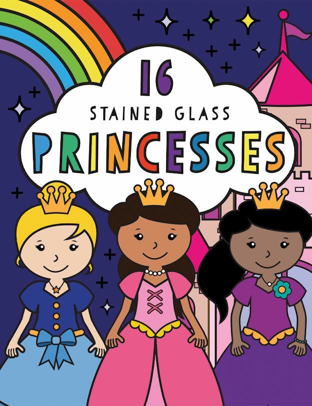 Princesses Stained Glass Coloring Book