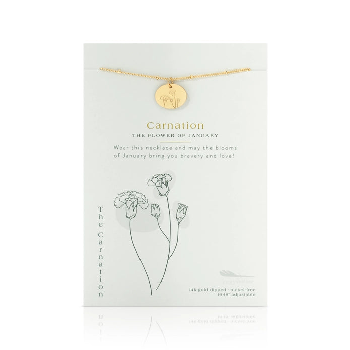 January Birth Month Flower Necklace - Carnation