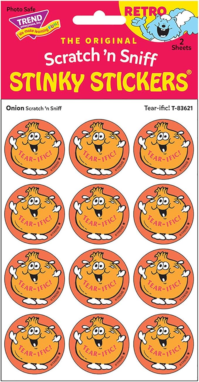 Retro Stinky Stickers - Onion/Tear-ific