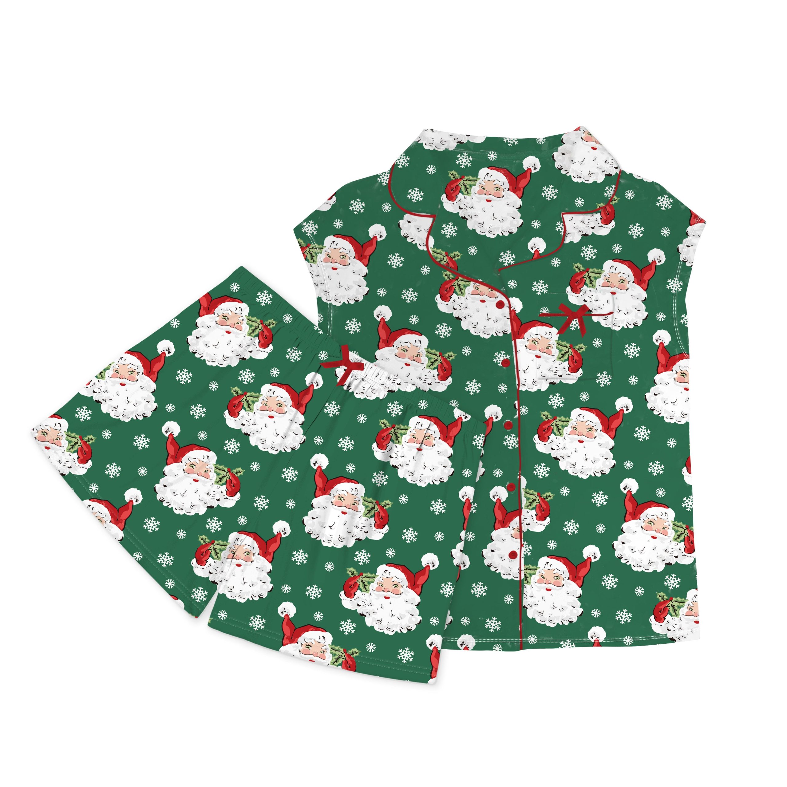 Evergreen Vintage Santa Short Sleeve Lounge Set