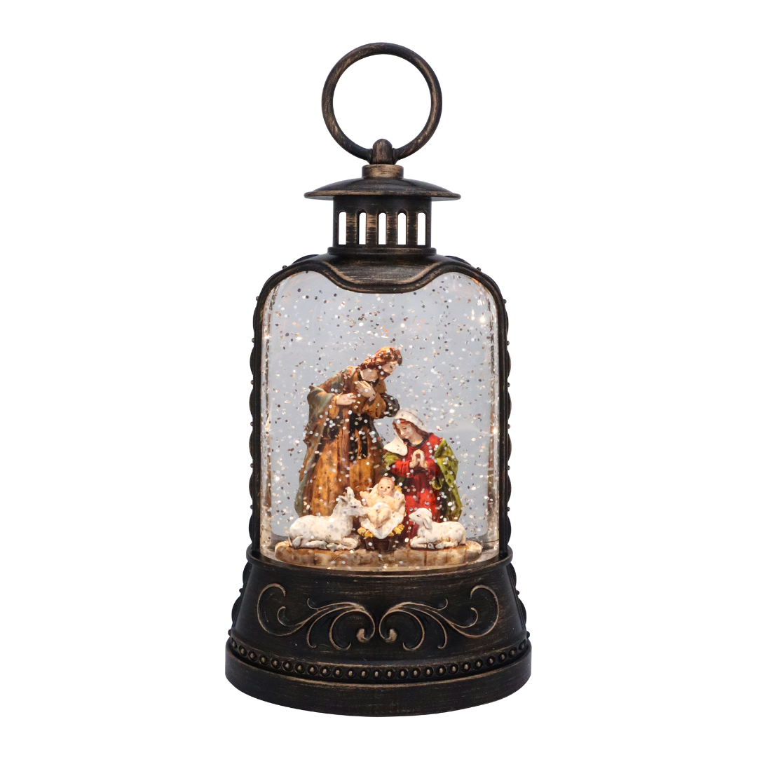 Holy Family Glitter Lantern