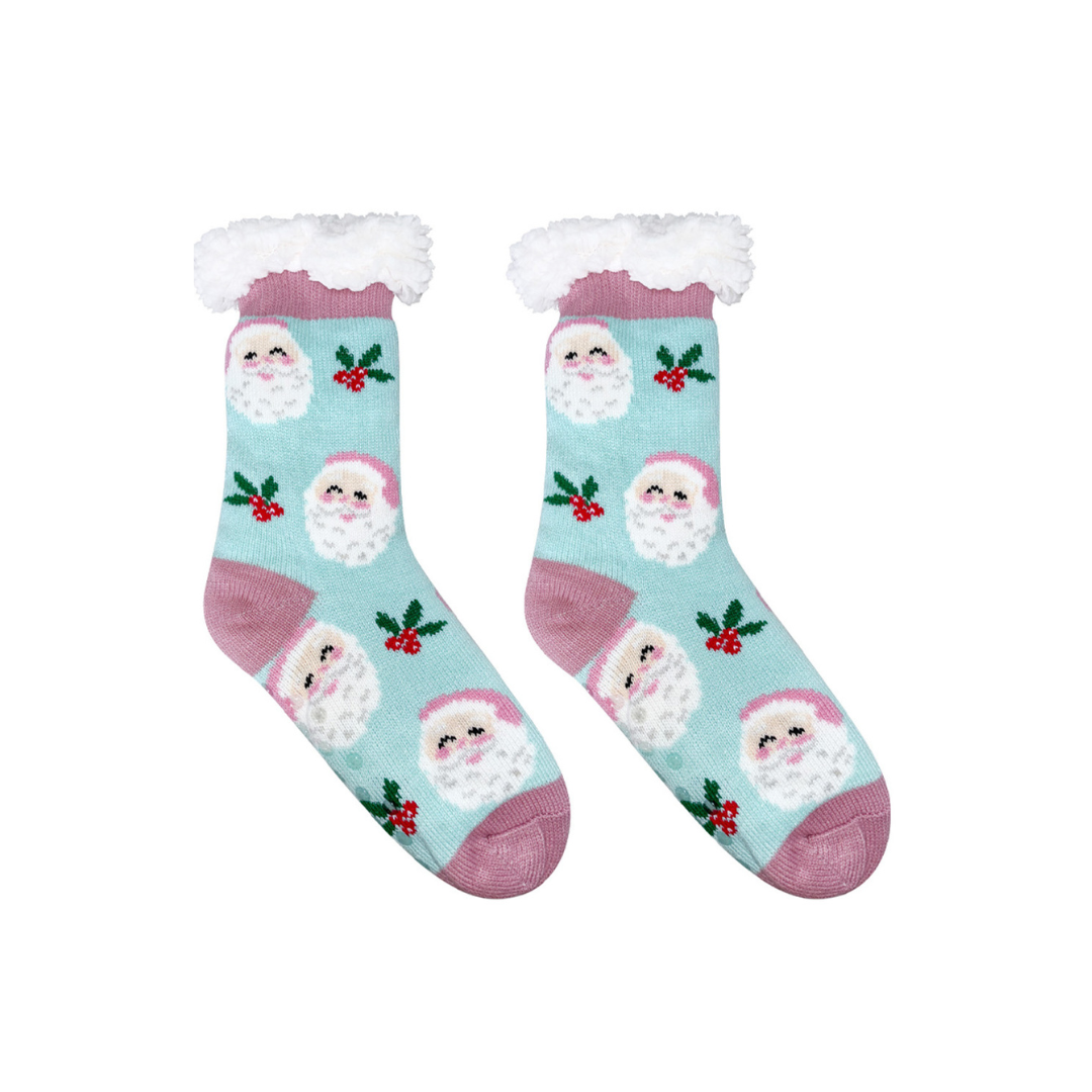 Sugarplum Santa Thermal Slipper Socks