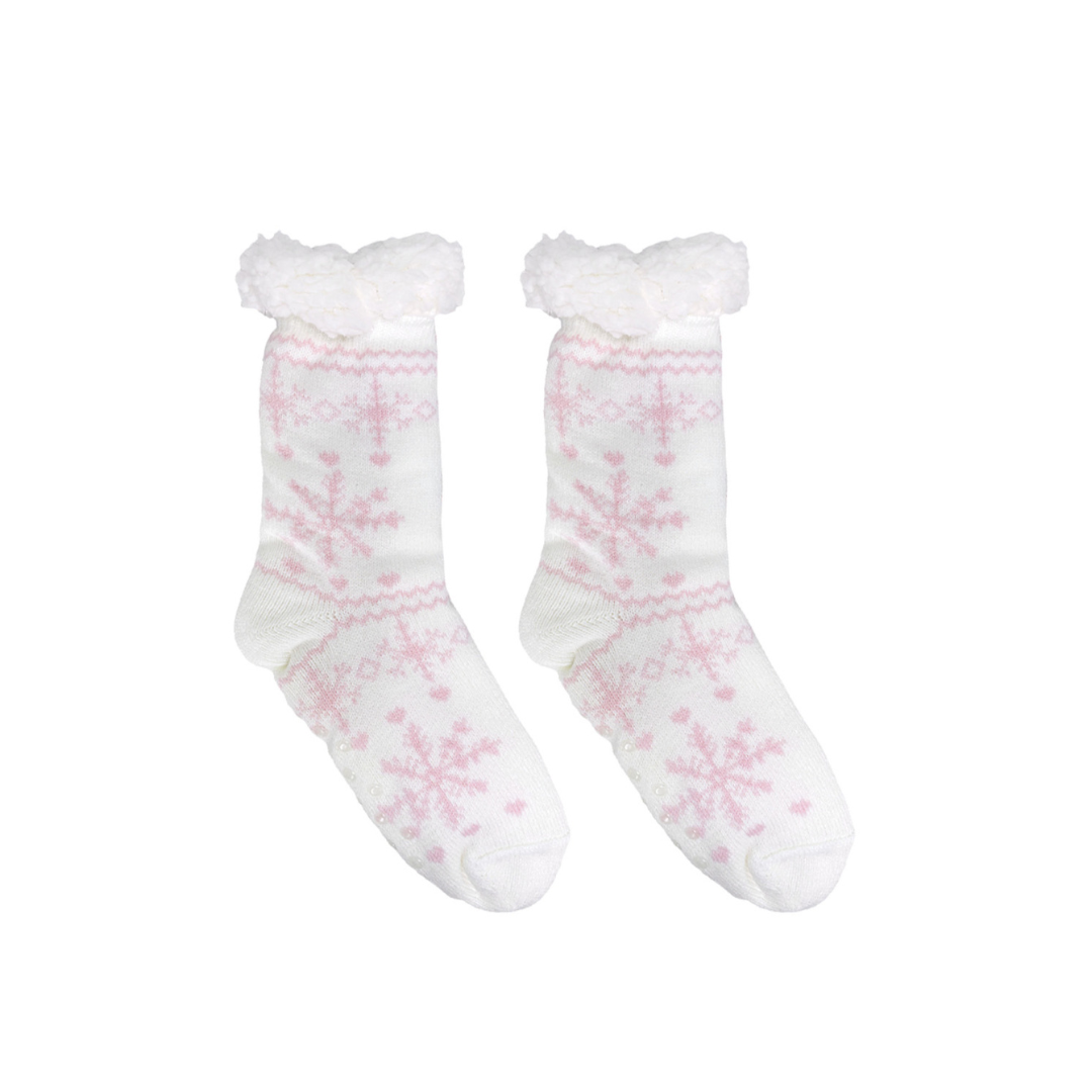 Sugarplum White Snowflake Thermal Slipper Socks