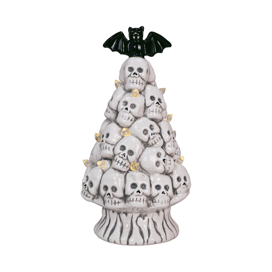 Skull Halloween LED Ceramic Tree
