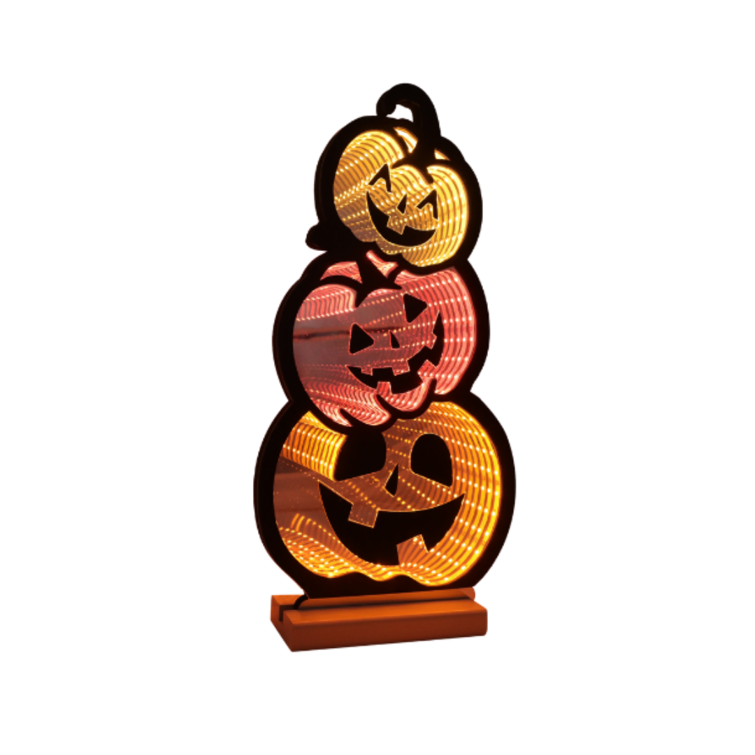 Stacked Pumpkins Halloween Mini Infinity Mirror