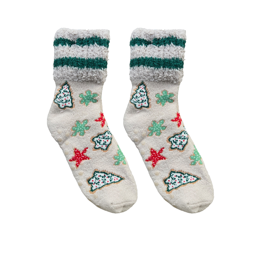 Christmas Cookie Alpine Cabin Cloud Soft Sock