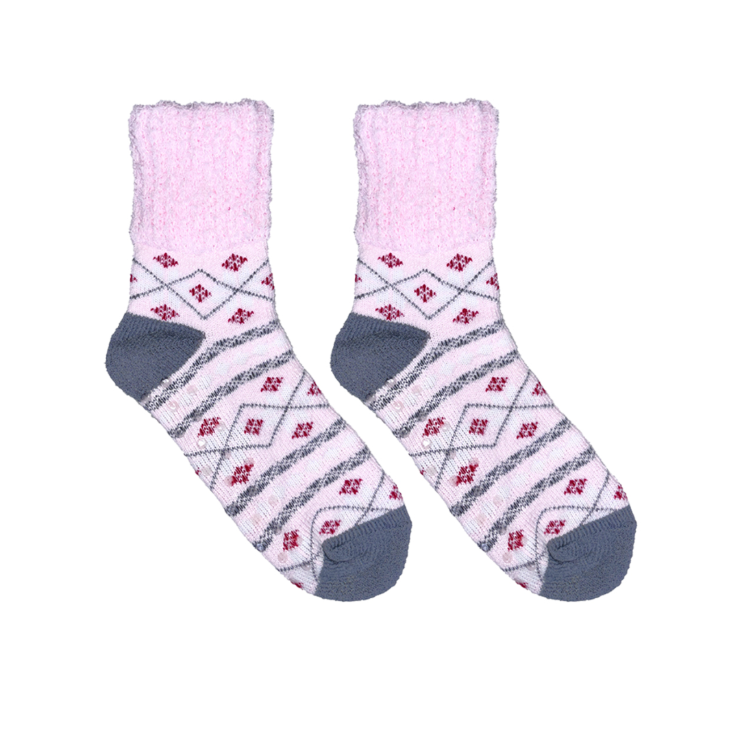Pink Argyle Alpine Cabin Cloud Soft Sock