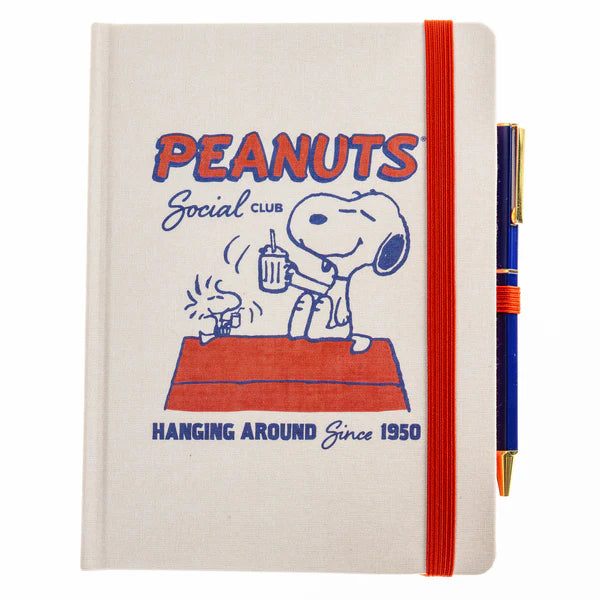 Peanuts® 75th Anniversary Social Club Fabric-Covered Journal with Pen