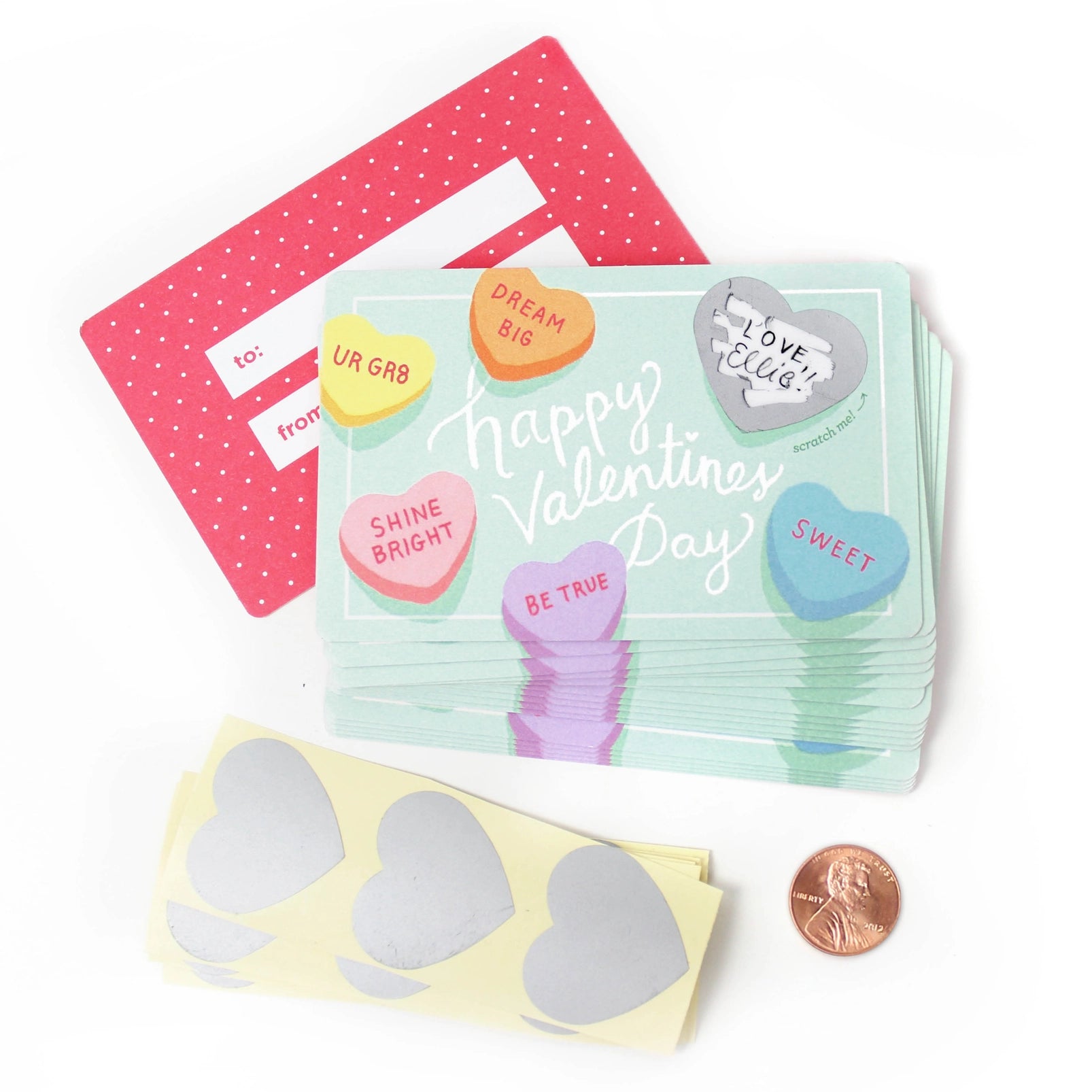 Scratch-Off Valentine Cards - Sweethearts 18 Pack