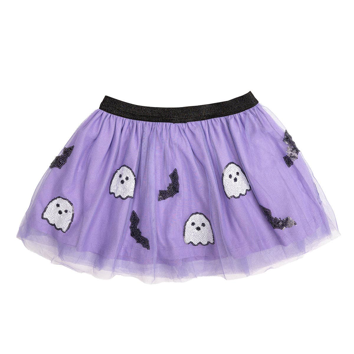 Ghost and Bat Sequin Halloween Tutu - Dress Up Skirt - Kids: 0-12M