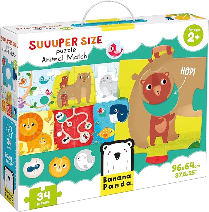 Suuuper Size Animal Match 34 Piece Puzzle