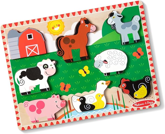 Melissa & Doug Farm Animals Chunky Puzzle - 8 Pieces