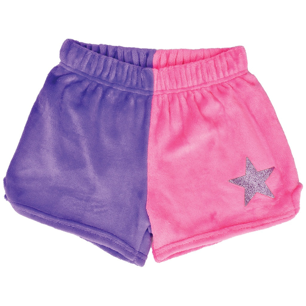 Vivid Violet & Pretty Pink Star Plush Shorts