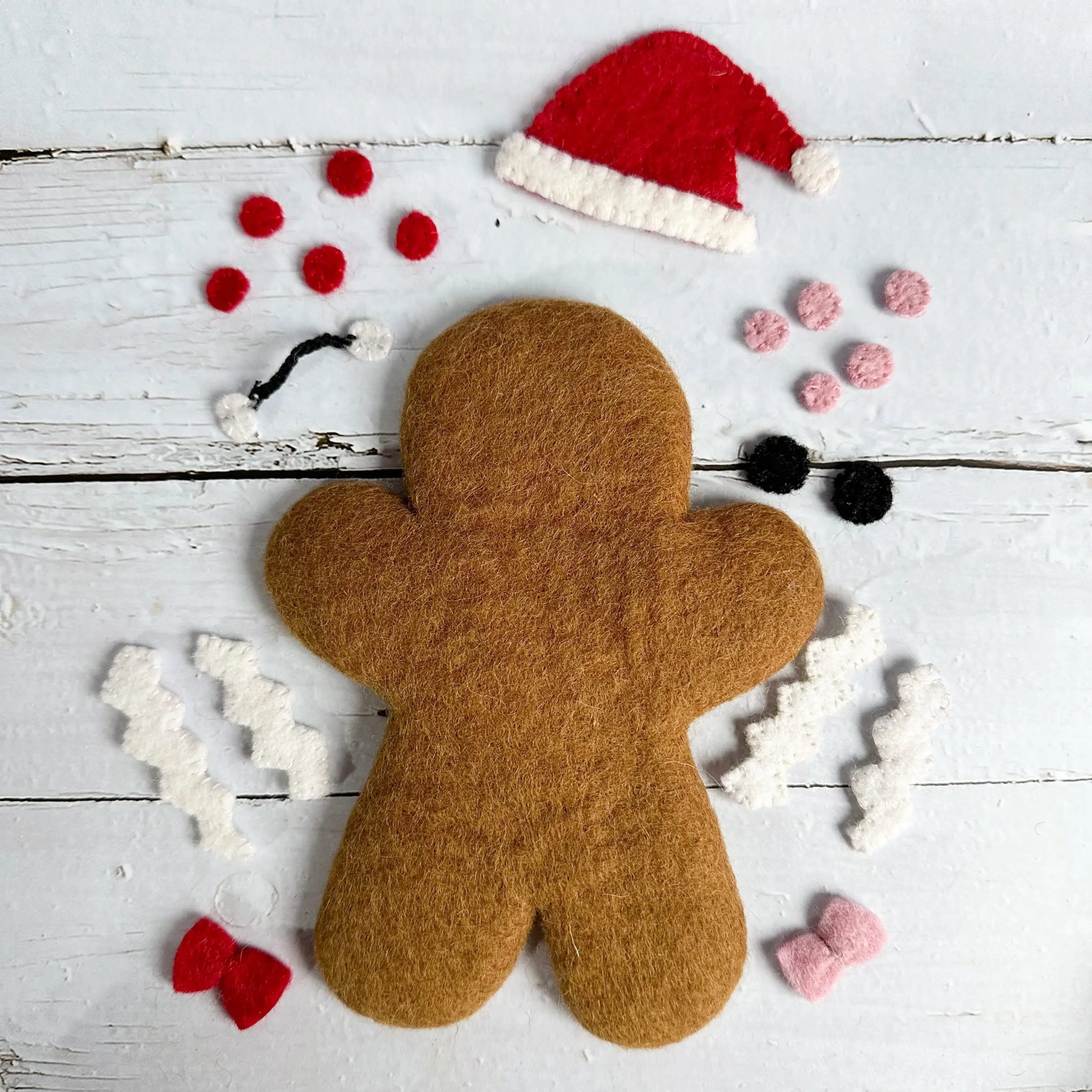 Felted Mini "Build A Gingerbread Person" Mat