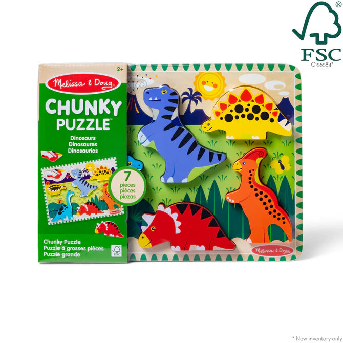 Melissa & Doug Dinosaurs Chunky Puzzle - 7 Pieces