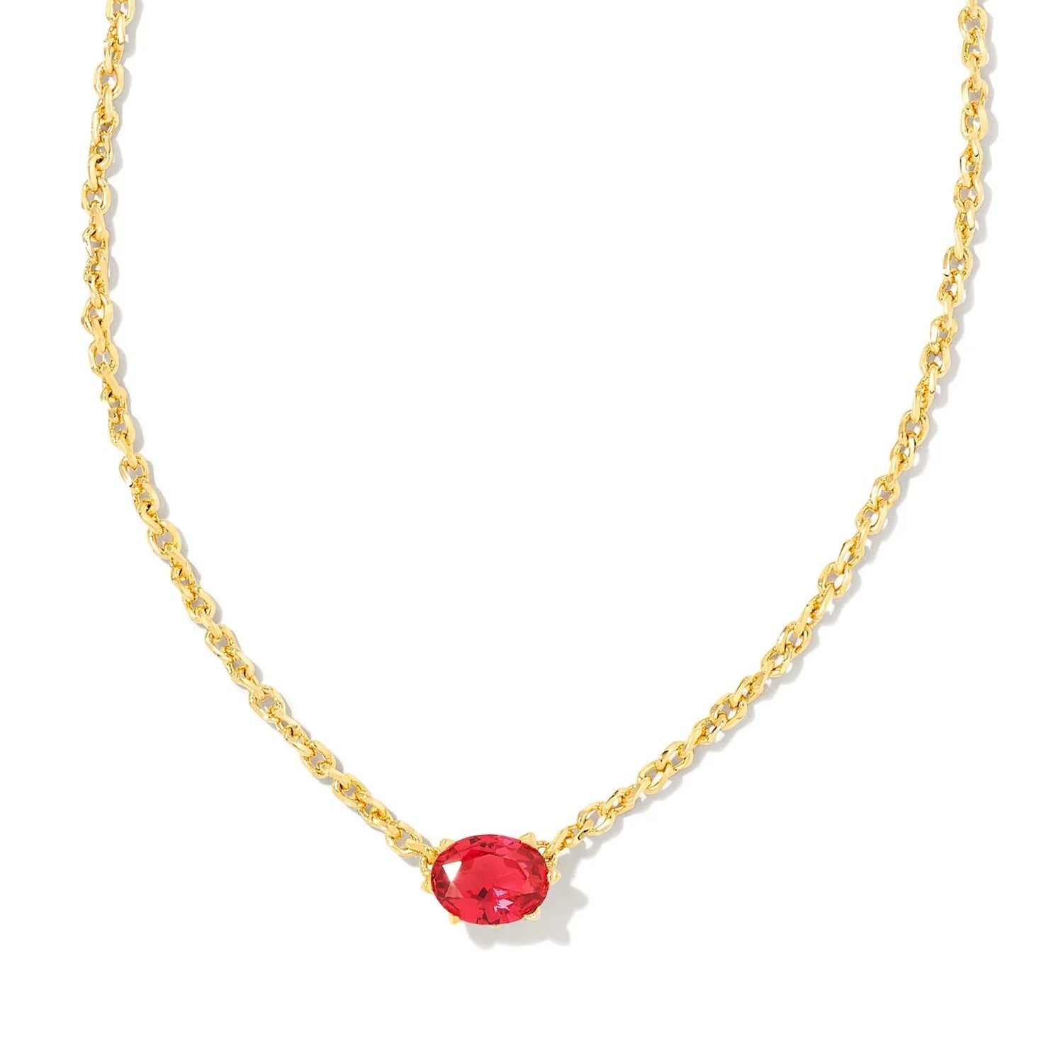 Kendra Scott Cailin Gold Pendant Necklace in Red Crystal