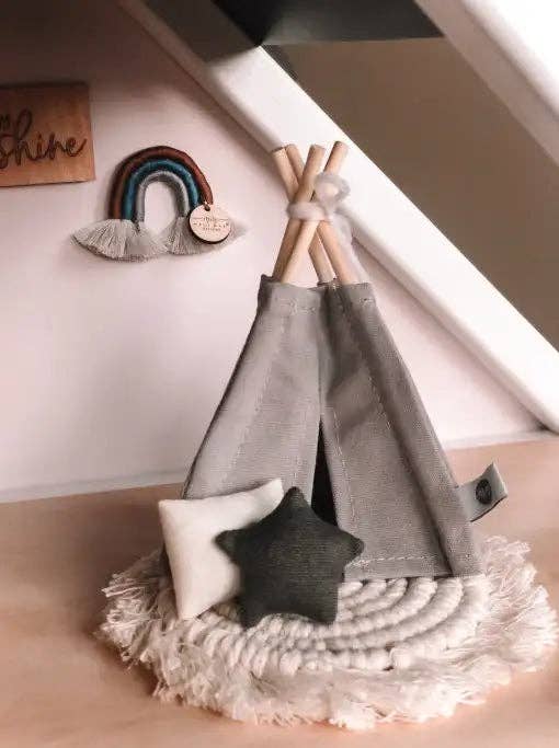 Dollhouse Play Tent with Window |  Gray