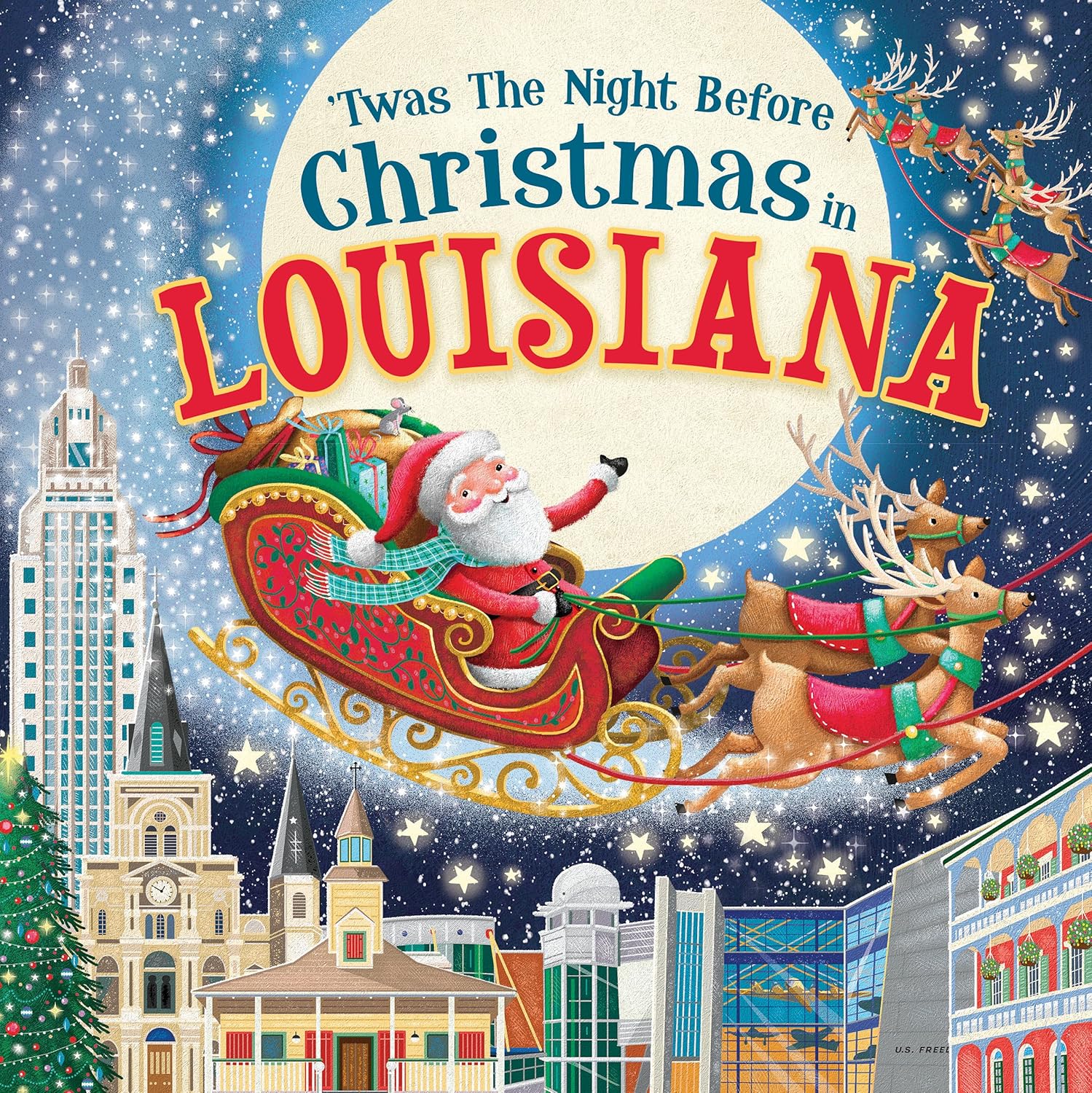 Twas the Night Before Christmas in Louisiana Hardcover Book
