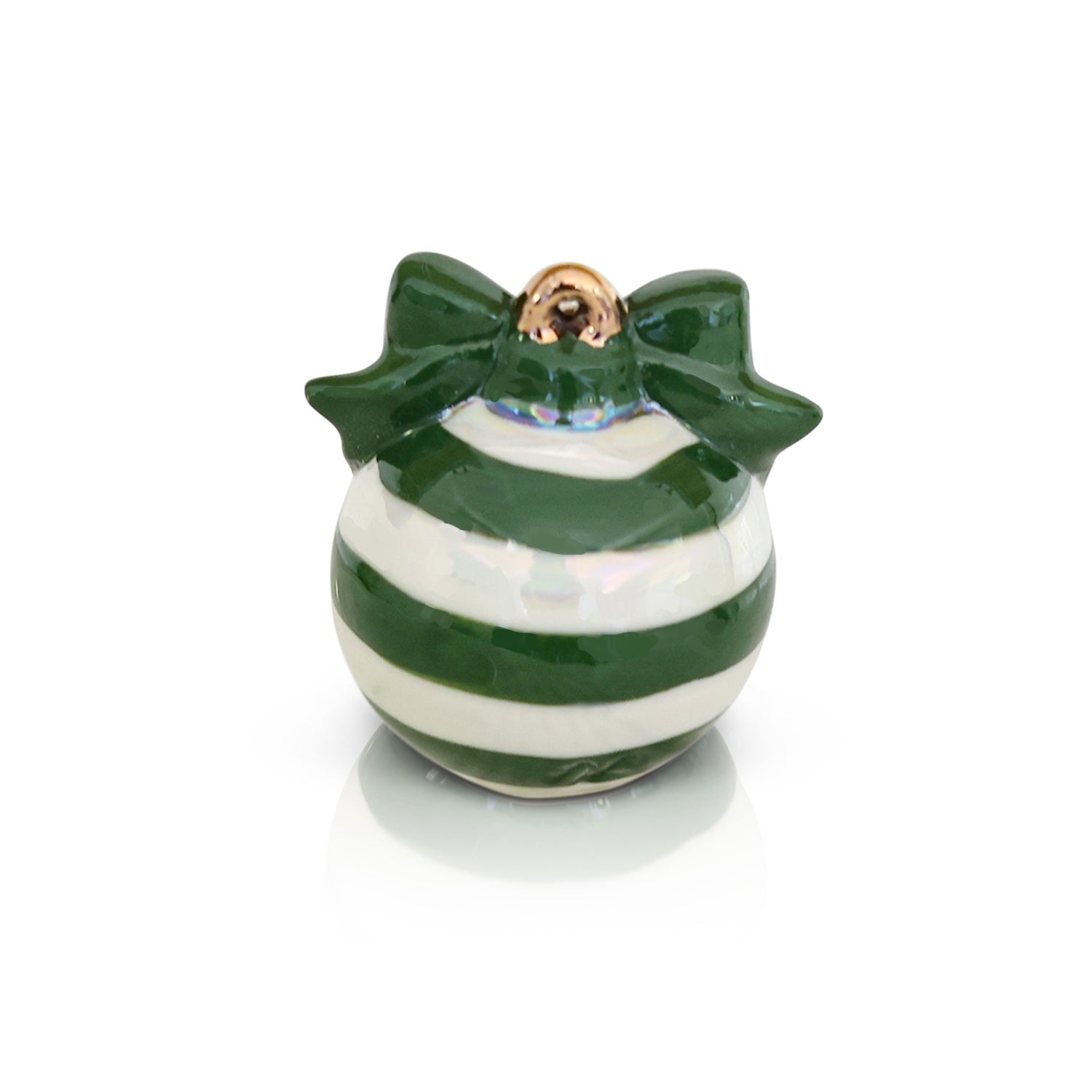 Nora Fleming deck the halls Green Stripe Christmas Ornament Mini