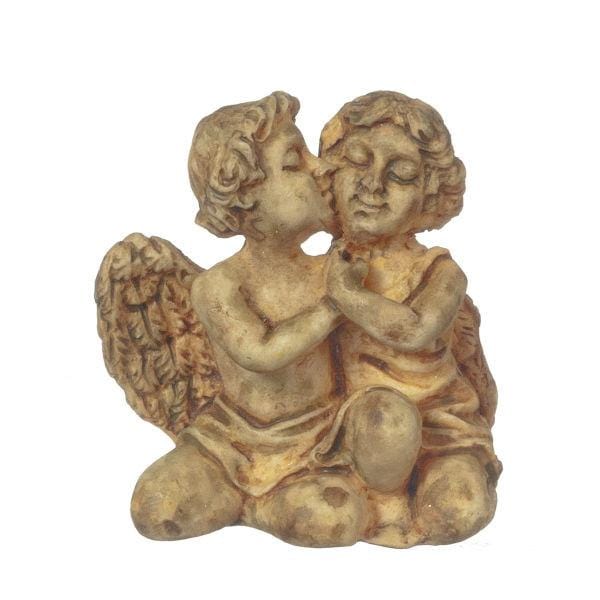 Kissing Dollhouse Miniature Cherubs Statue