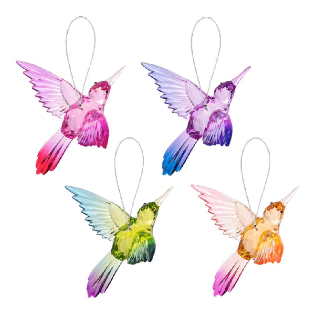 Vibrant Hummingbird Acrylic Ornament