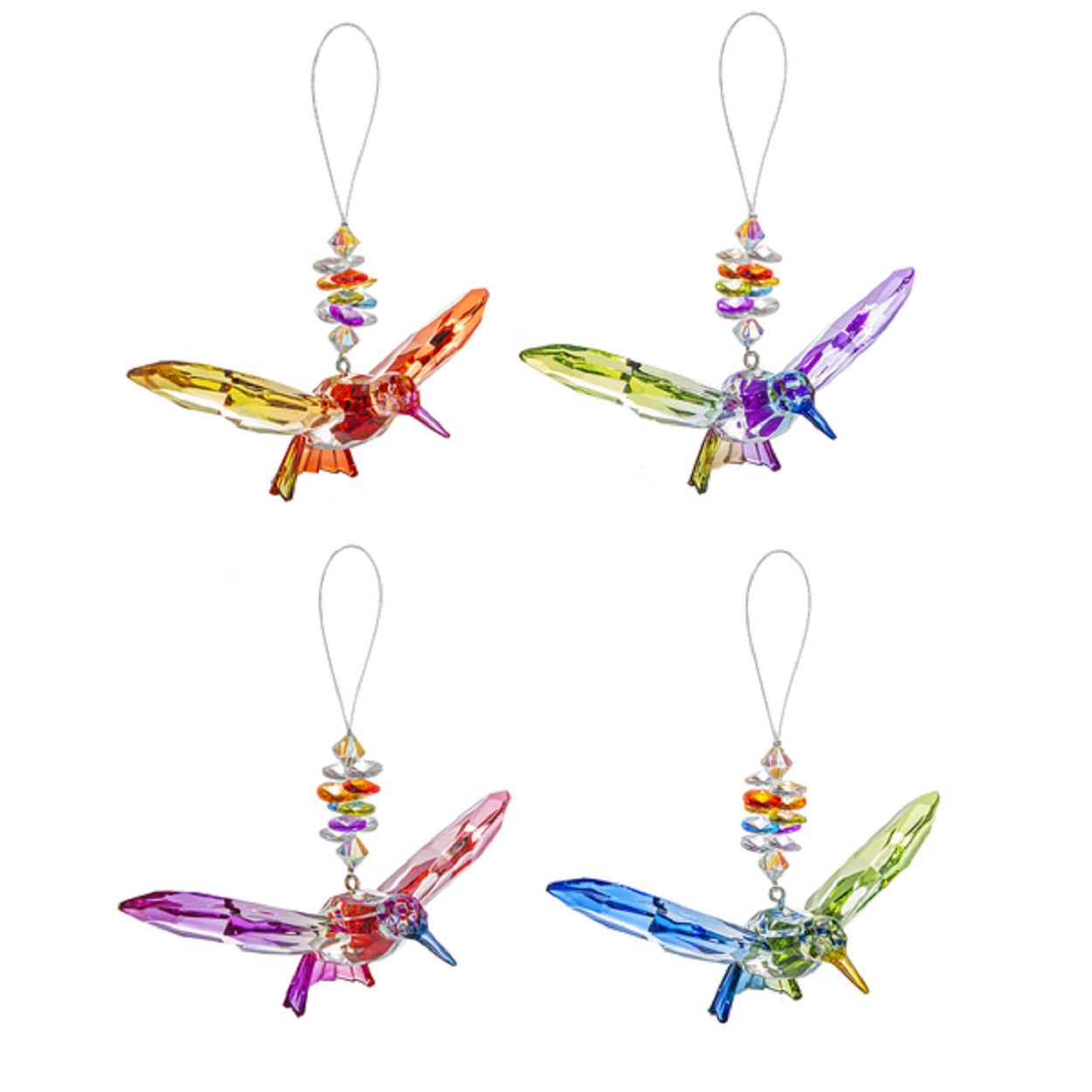 Rainbow Hummingbird Acrylic Ornament