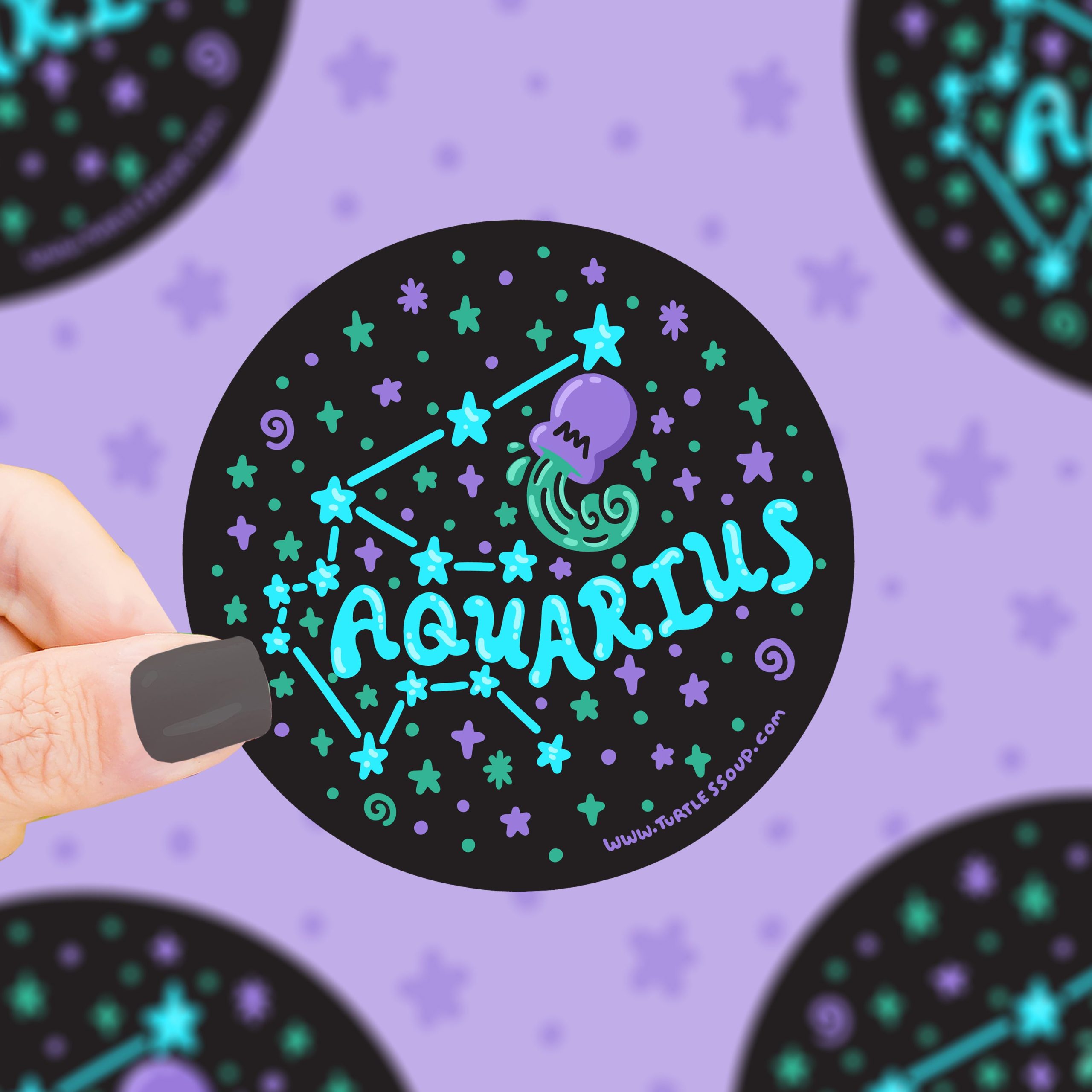 Aquarius Constellation Zodiac Holographic Vinyl Sticker