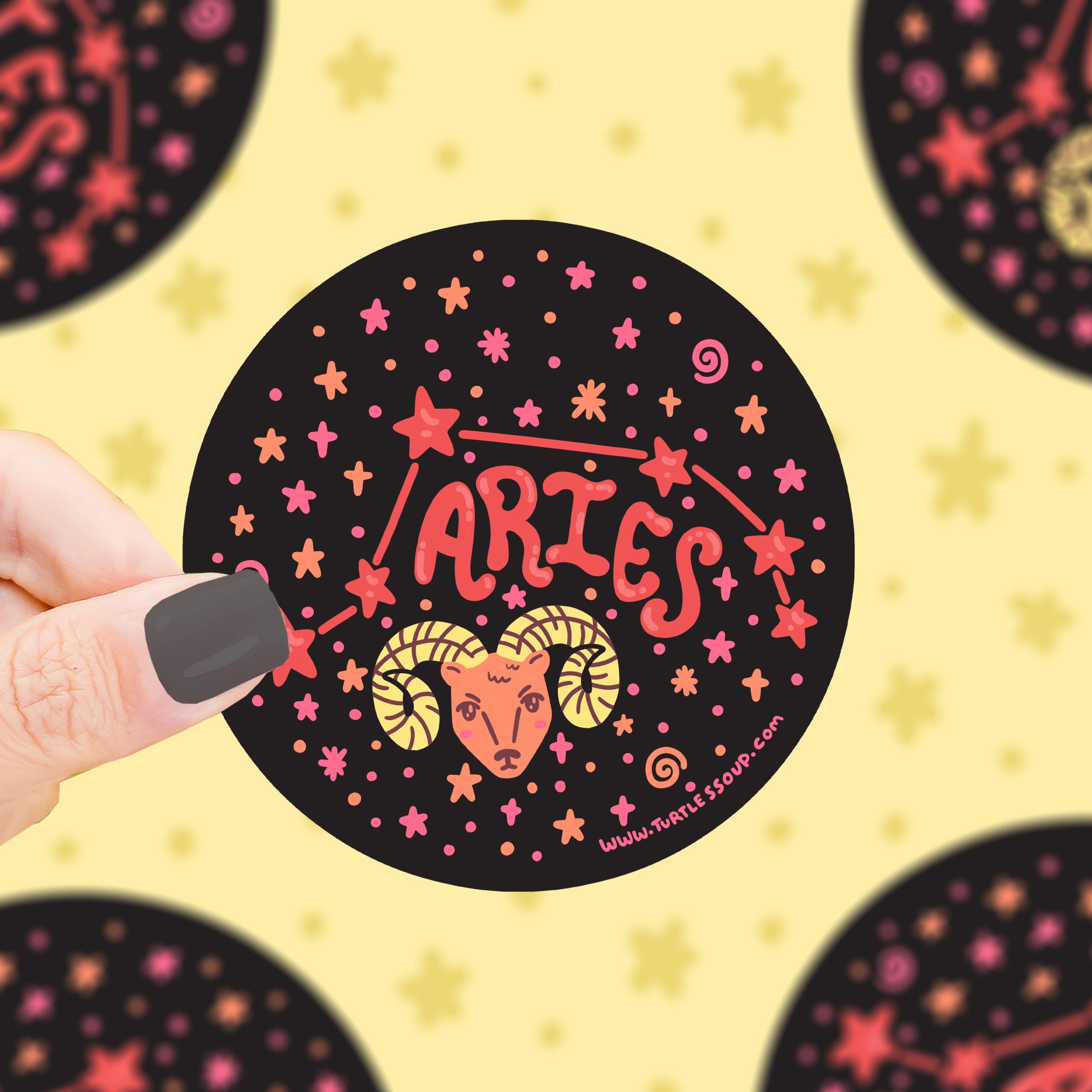 Aries Constellation Zodiac Holographic Vinyl Sticker