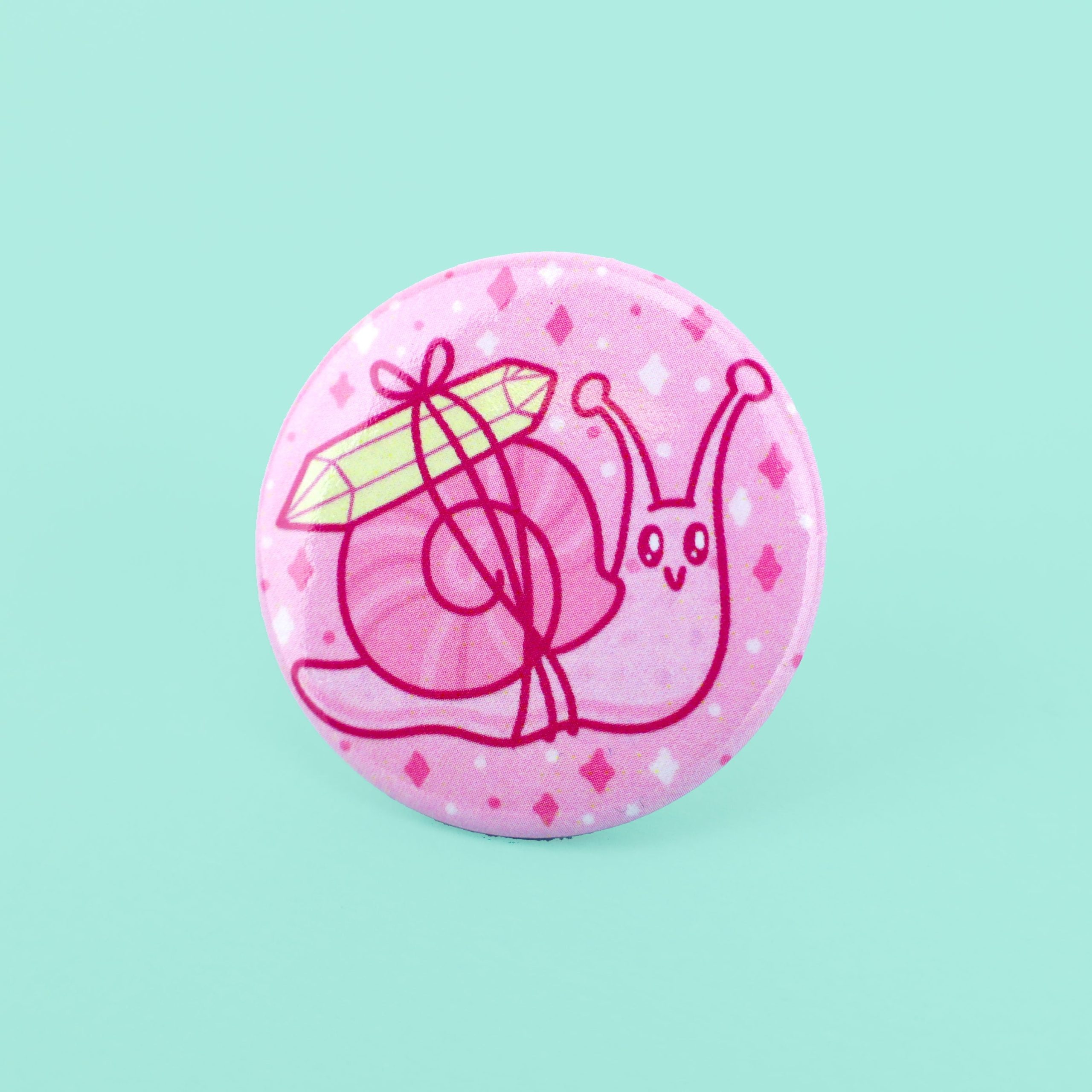 Crystal Snail Pinback Button