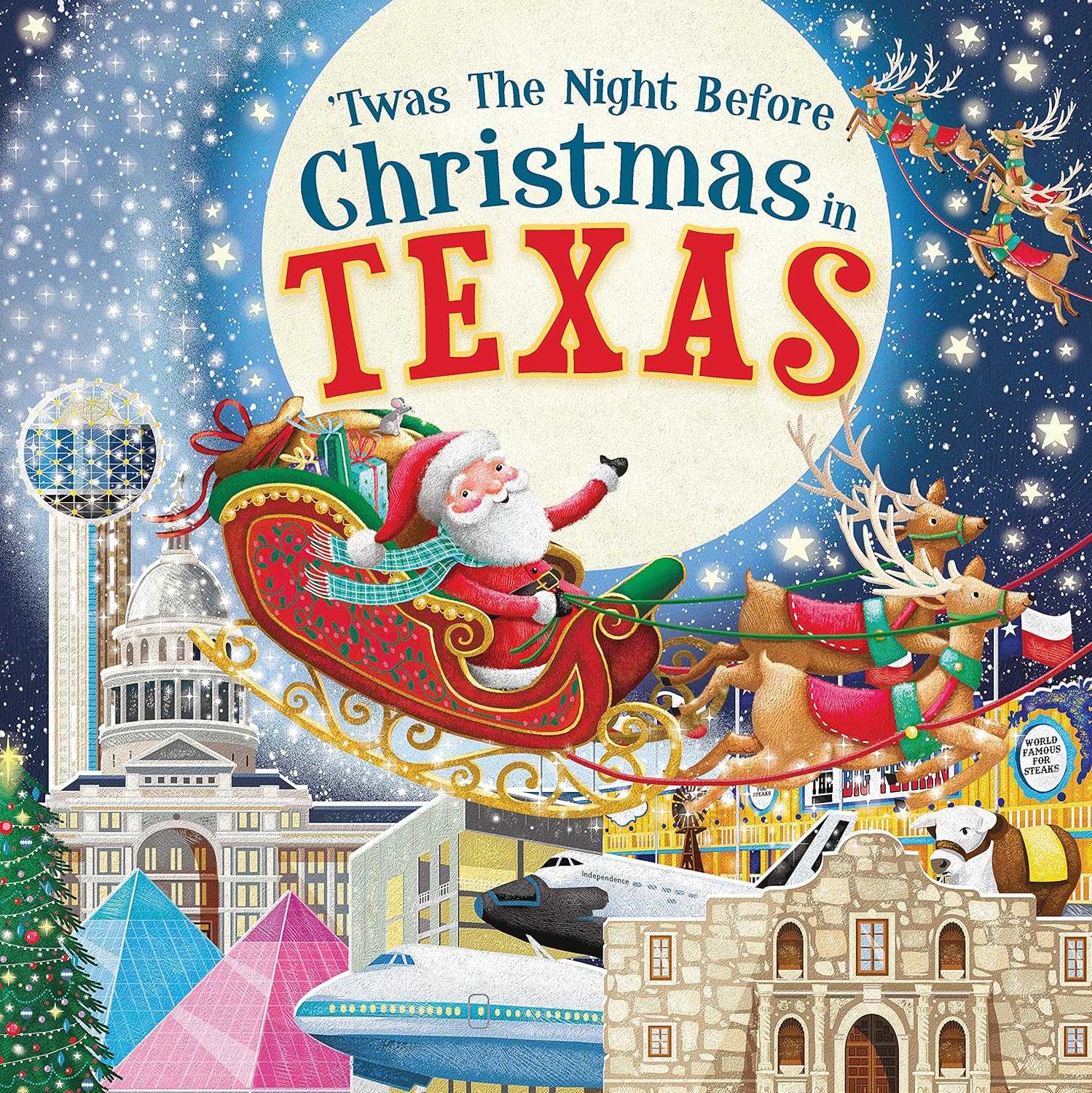 Twas the Night Before Christmas in Texas Hardcover Book