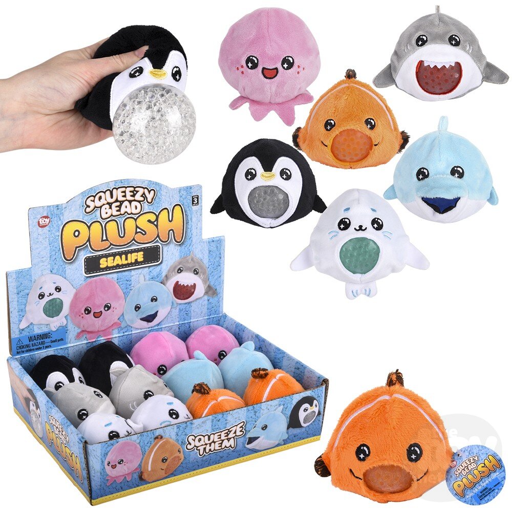 3" Sea Life Squeezy Bead Plush