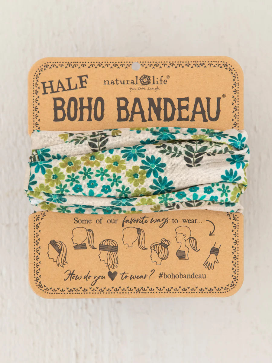Boho Half Bandeau Medallion Cream Floral