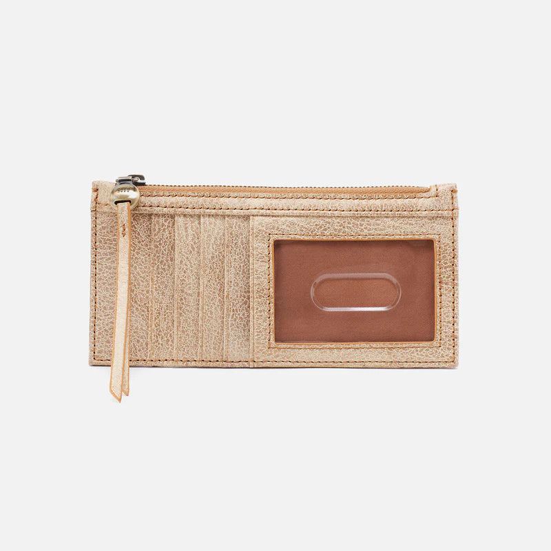 HOBO Carte Card Case in Gold Leaf Metallic Leather