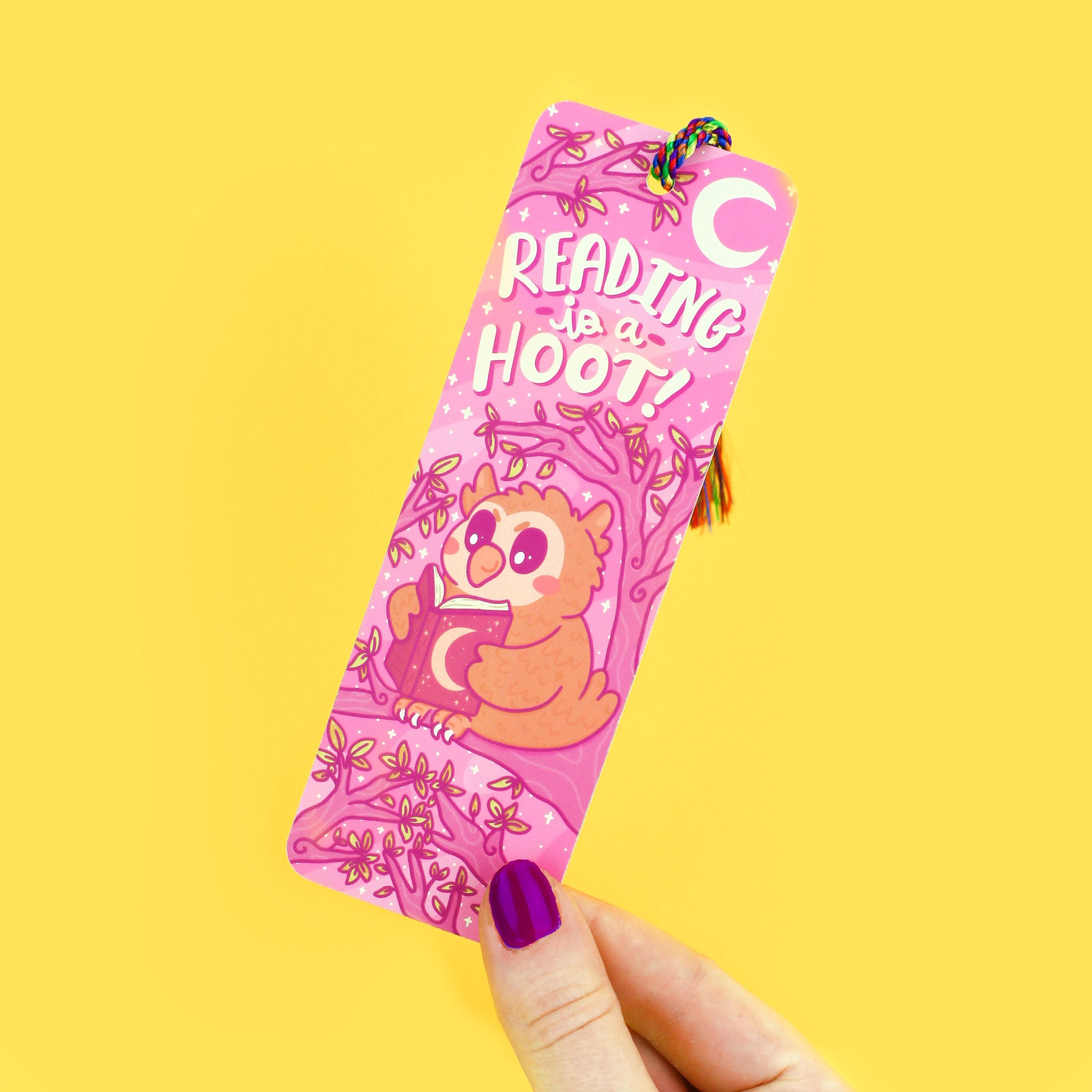 Reading Is a Hoot Owl Bookmark with Tassel