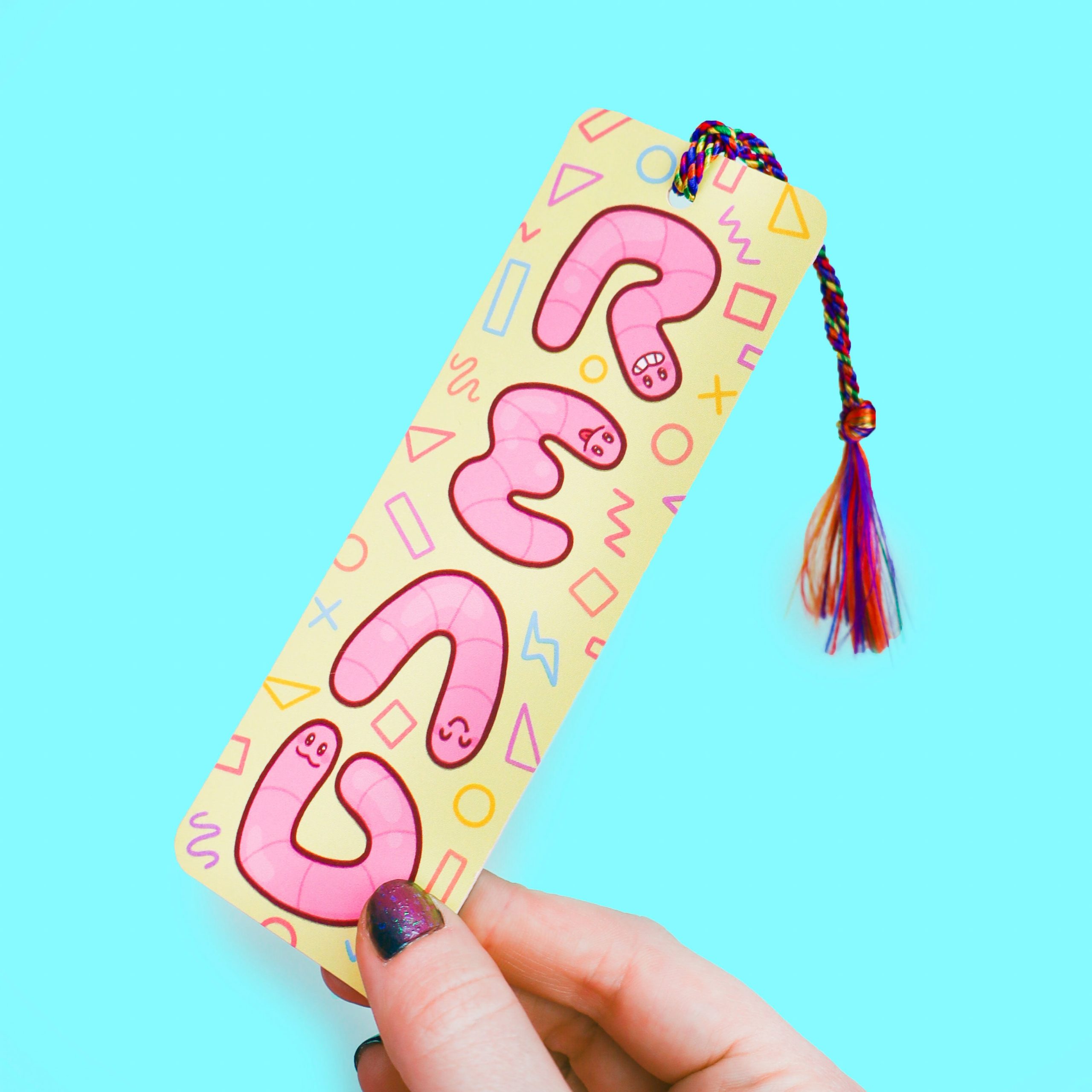 Read Bookworm Bookish Bookmark with Tassel