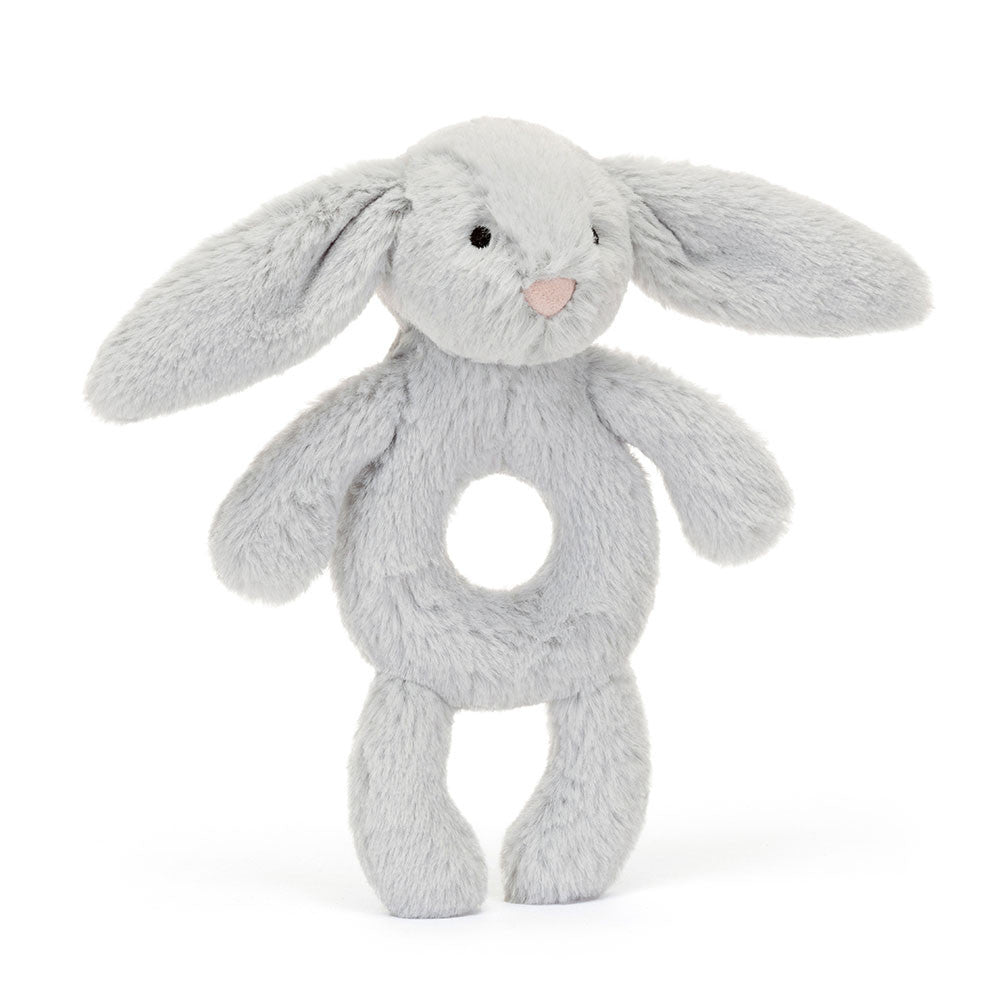Grey Bashful Bunny Ring Rattle