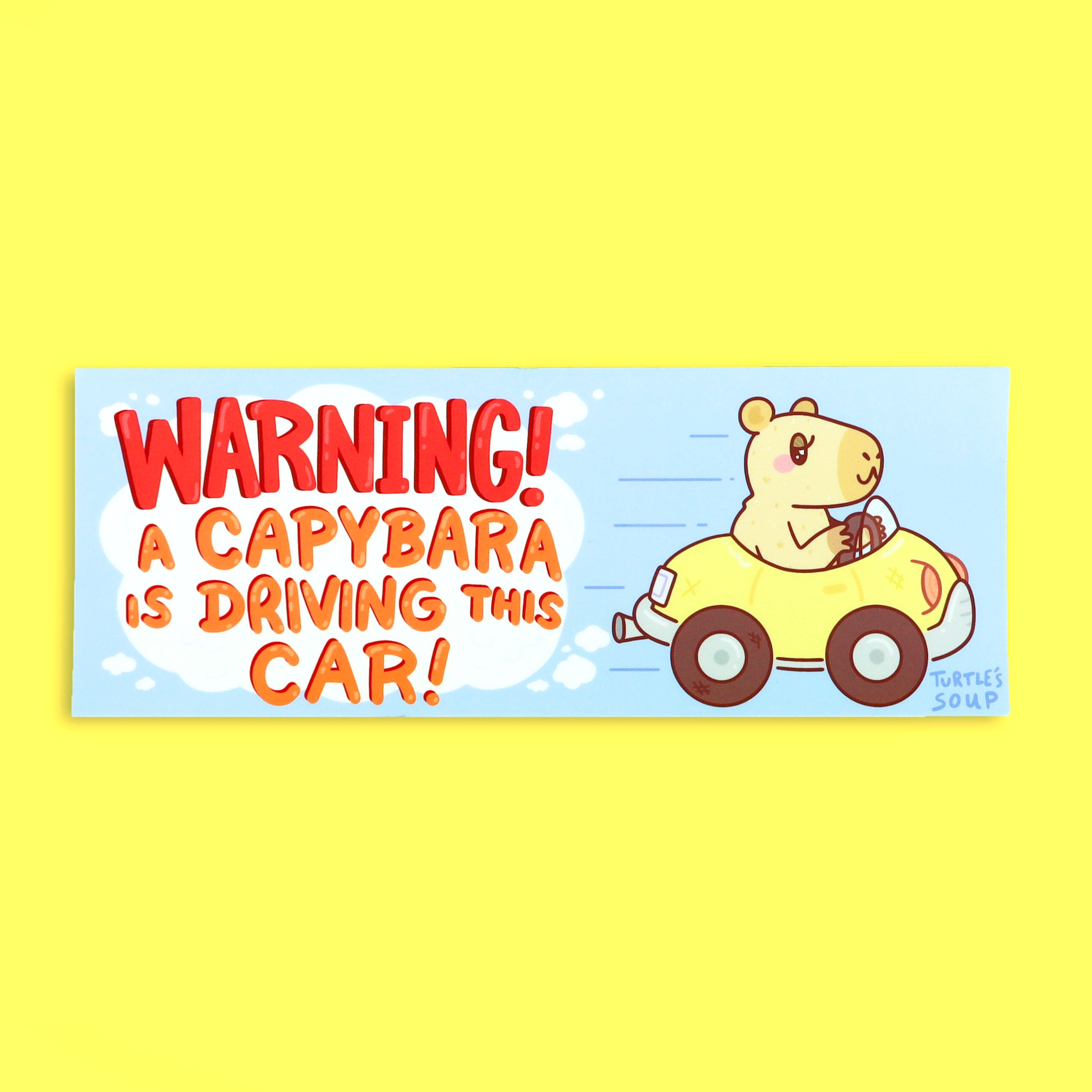 Warning! Capybara Driver Vinyl Bumper Sticker
