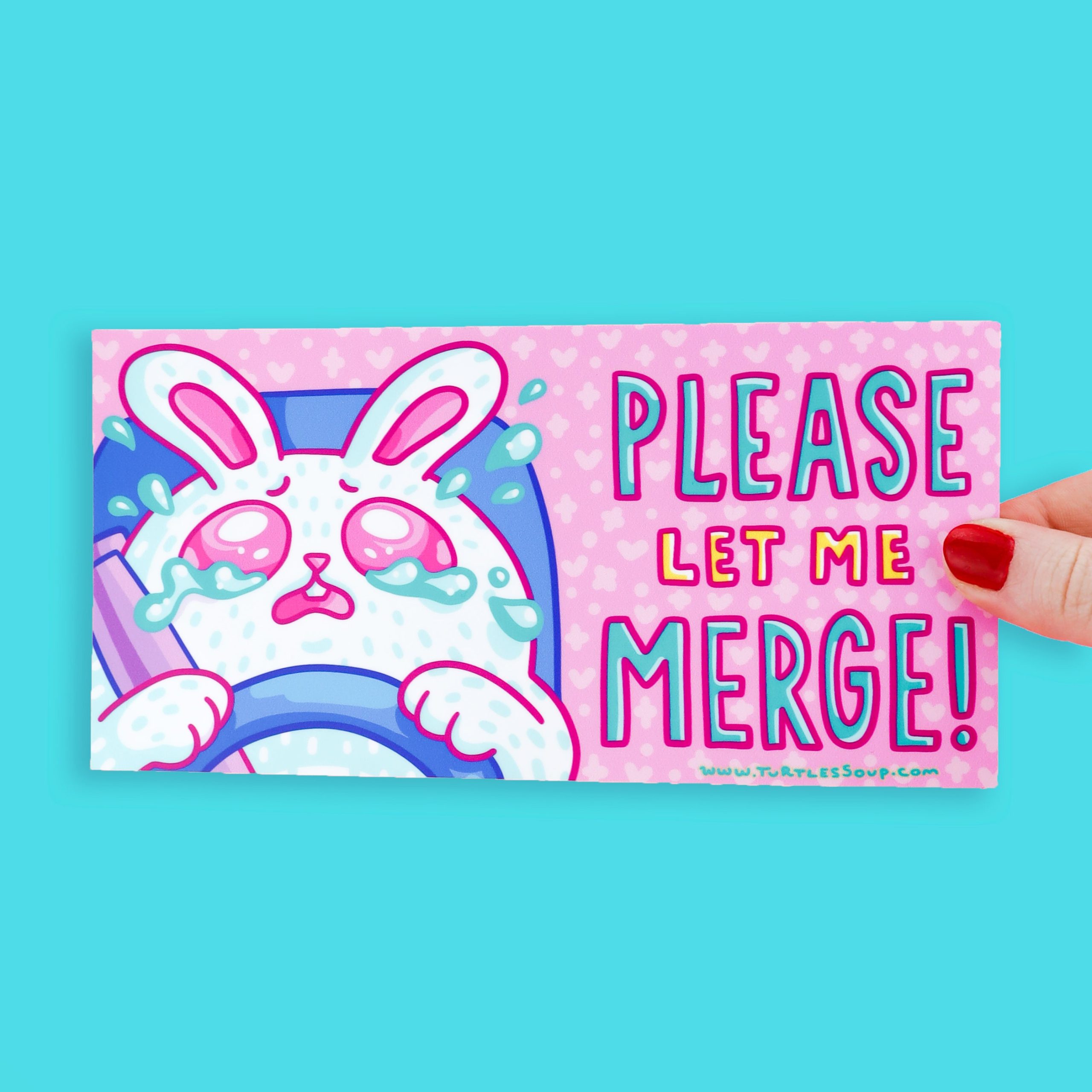 Please Let Me Merge Rabbit Bumper Sticker