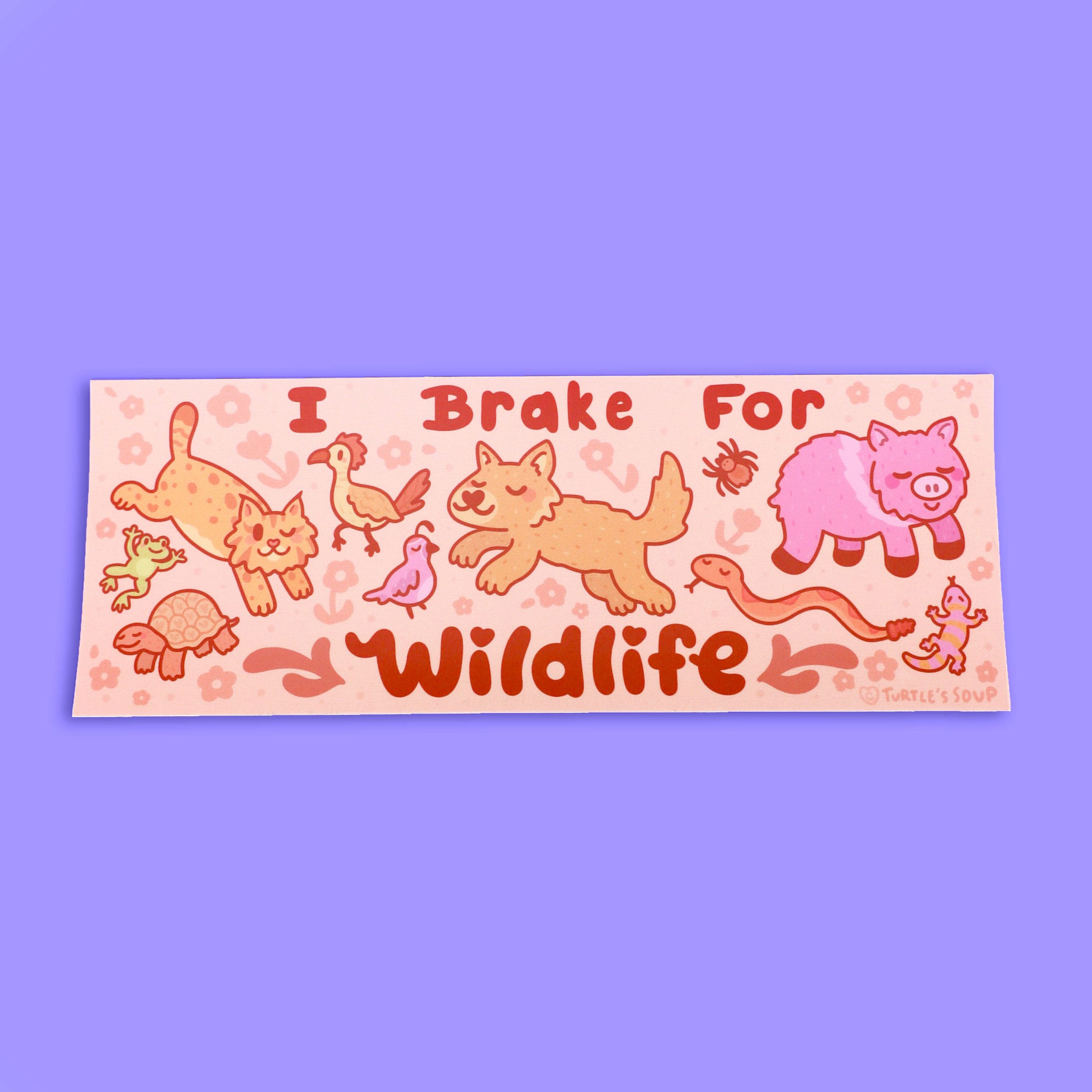 I Brake For Wildlife Desert Edition Vinyl Bumper Sticker