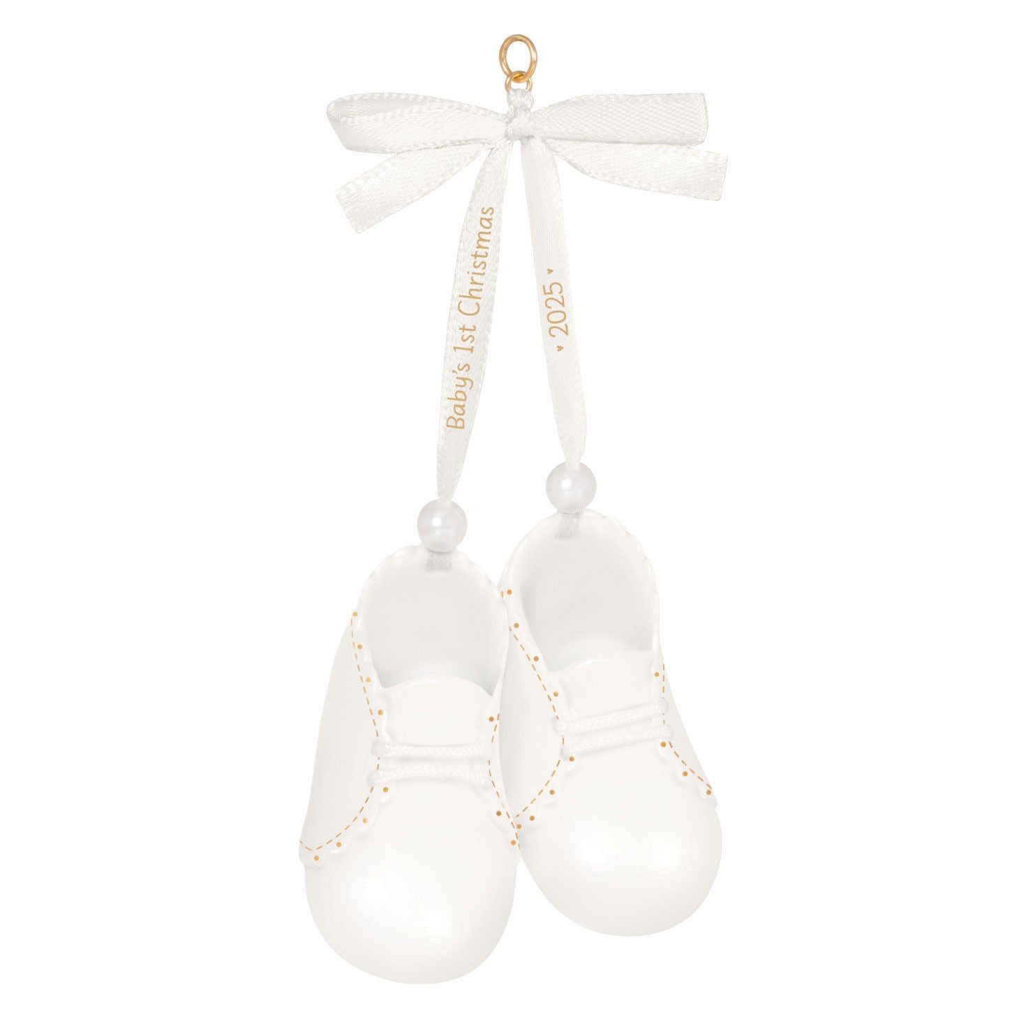 Baby's 1st Christmas Baby Booties 2025 Porcelain Ornament