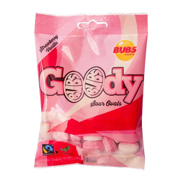 BUBS Godis Sour Strawberry Vanilla Goody Ovals