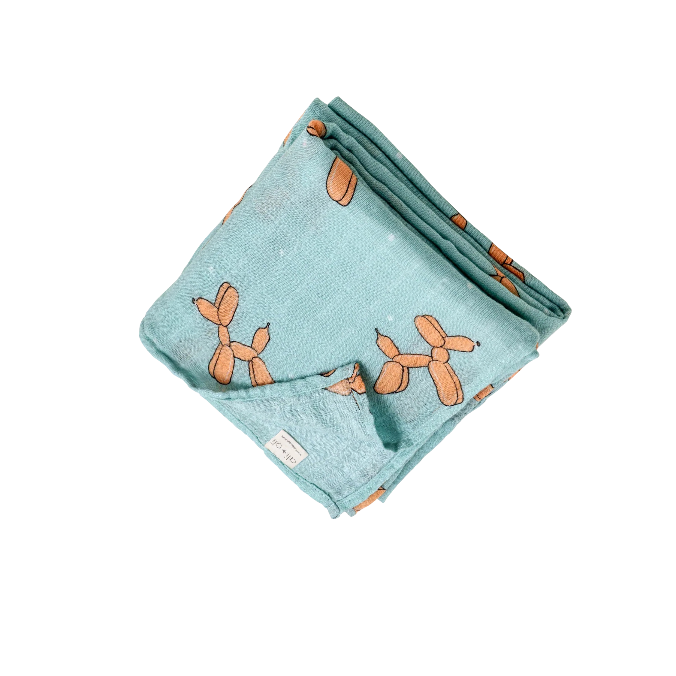 Balloon Dog Muslin Swaddle Blanket